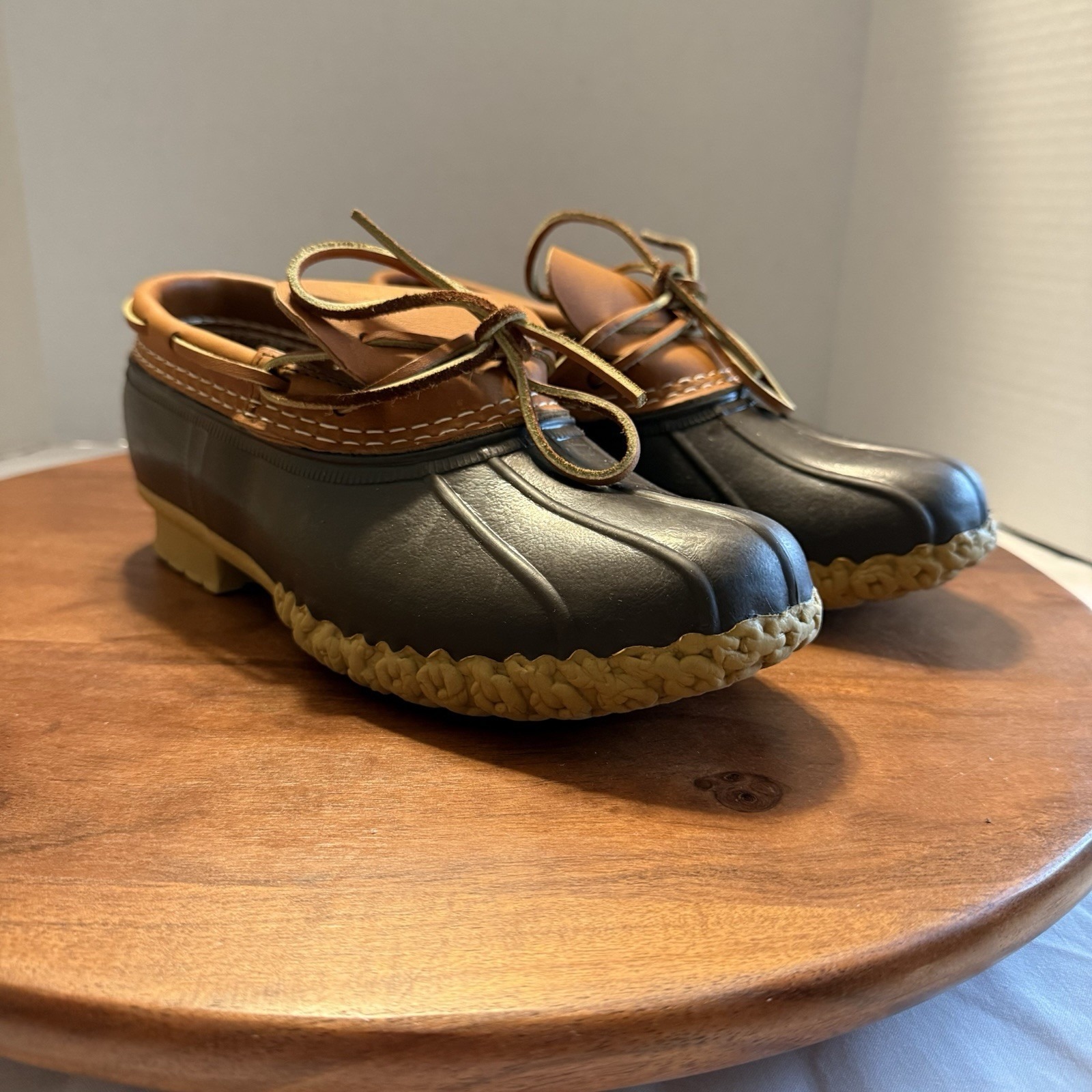 LL Bean Boots Women's Size Brown Rubber Low Top Moccasins Duck