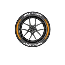8 PCS For 4 Tire Wheel Sticker Orange HELLCAT In-One-Piece 3D Tire Letter SRT