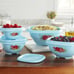Pioneer Woman Sweet Rose Food Storage Bowls 8-Pc Blue Floral Containers Lids NIB
