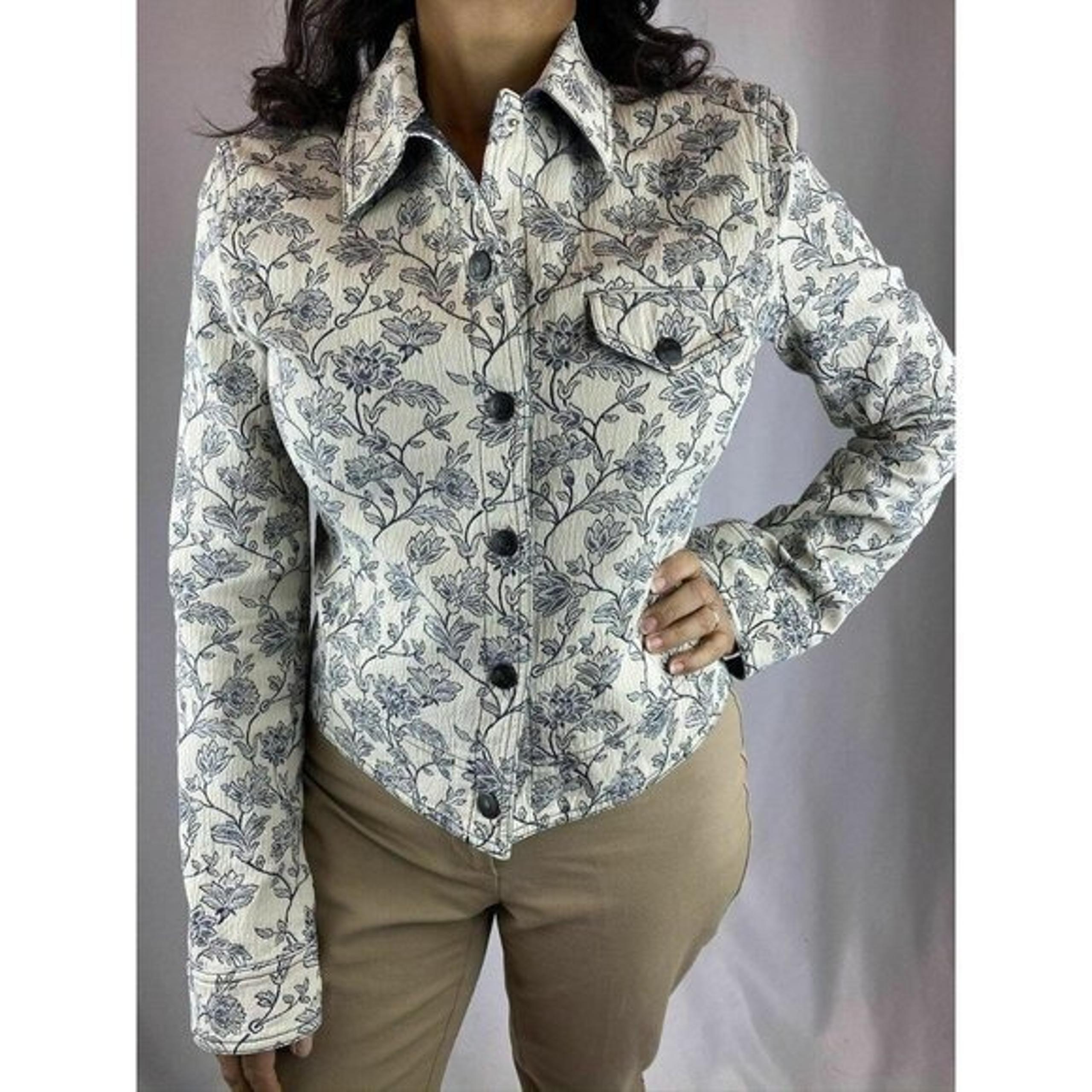 Armani Jeans White & Blue Floral Jacket