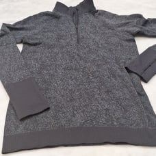 Lululemon Longsleeve Rest Less 1/2 zip mock shirt top black dark cast XS- S EUC