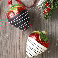 Old World glass strawberry ornaments BRAND NEW IN PACKAGE