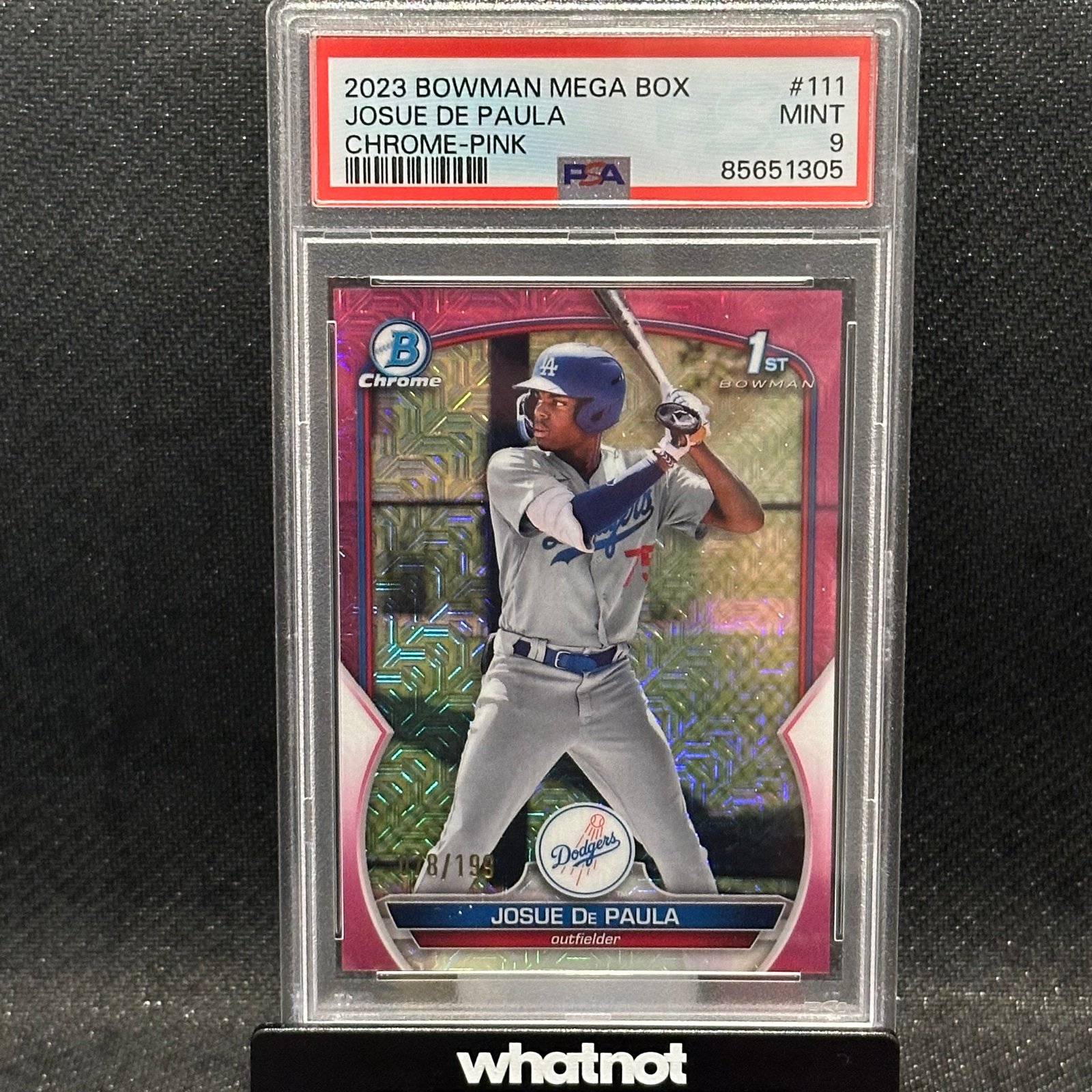 2023 bowman chrome 1st bowman pink mega box /199 josue de paula PSA 9 MLB Dodger