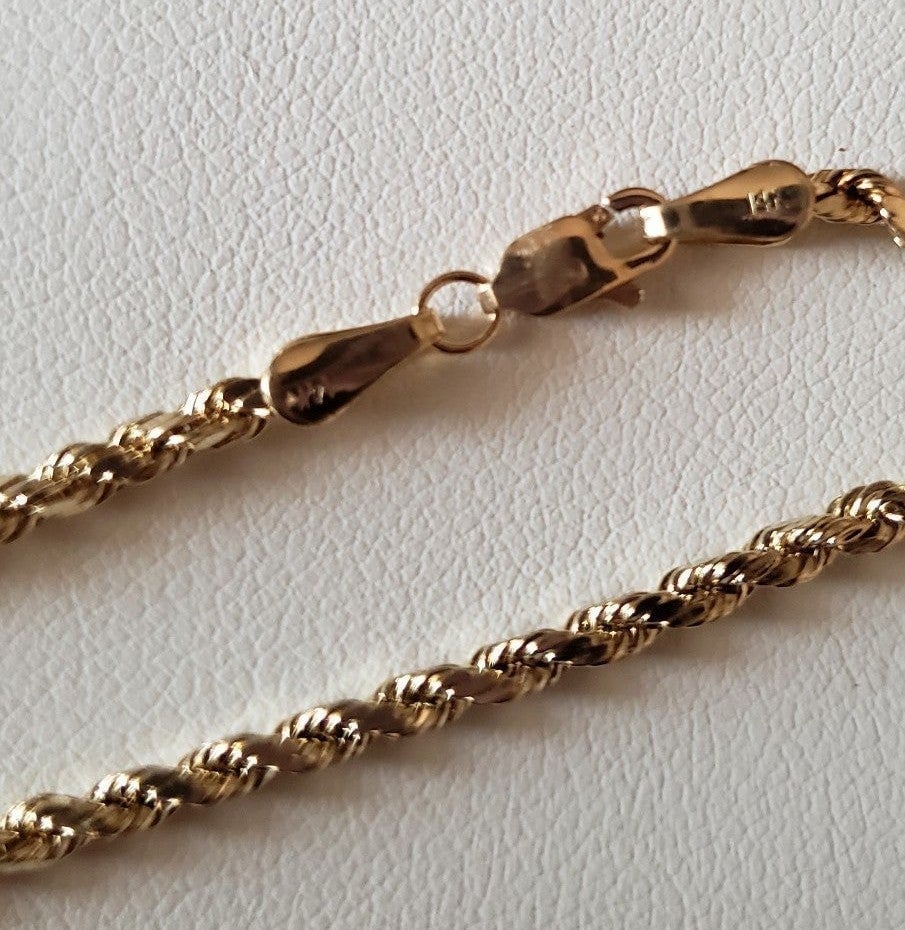 14K Gold Rope Bracelet