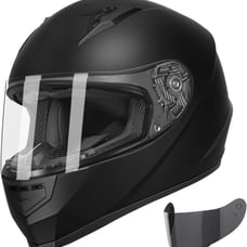 GLX GX11 Compact Motorcycle Helmet -Black, Large - Full Face w/ Tinted Visor
