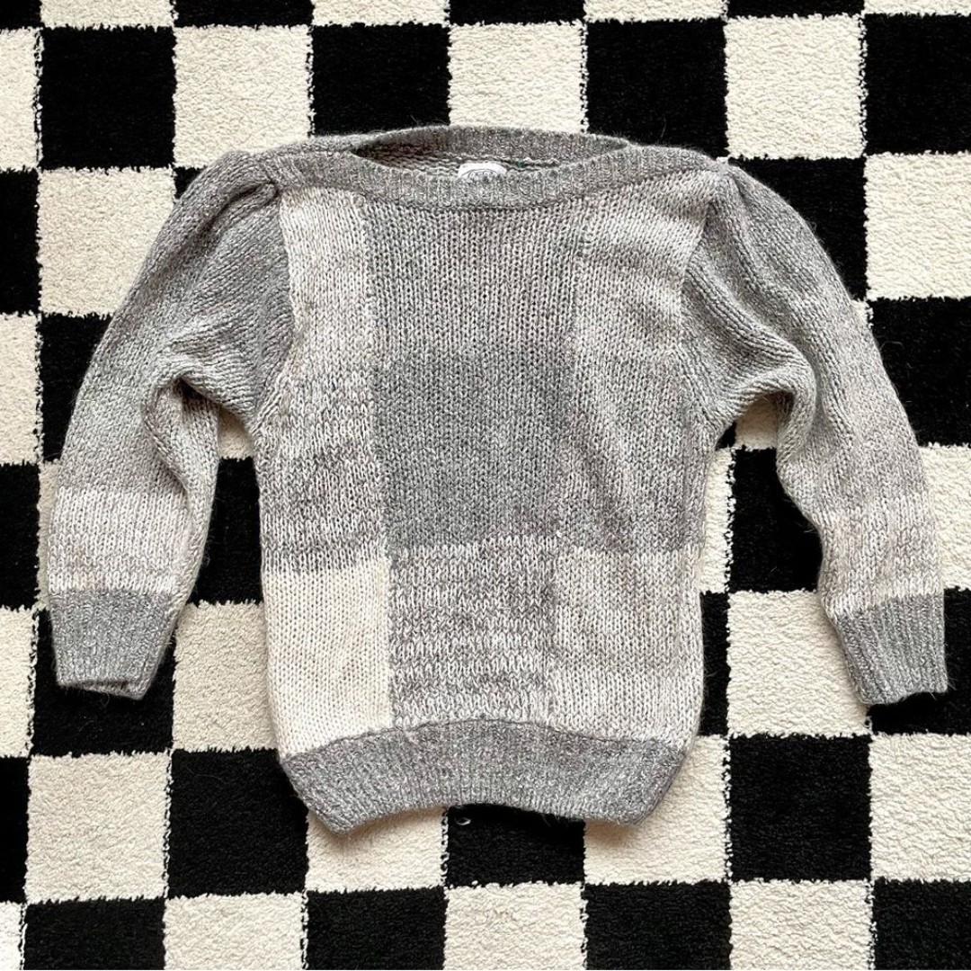 Vintage Grey Silk and Angora Sweater