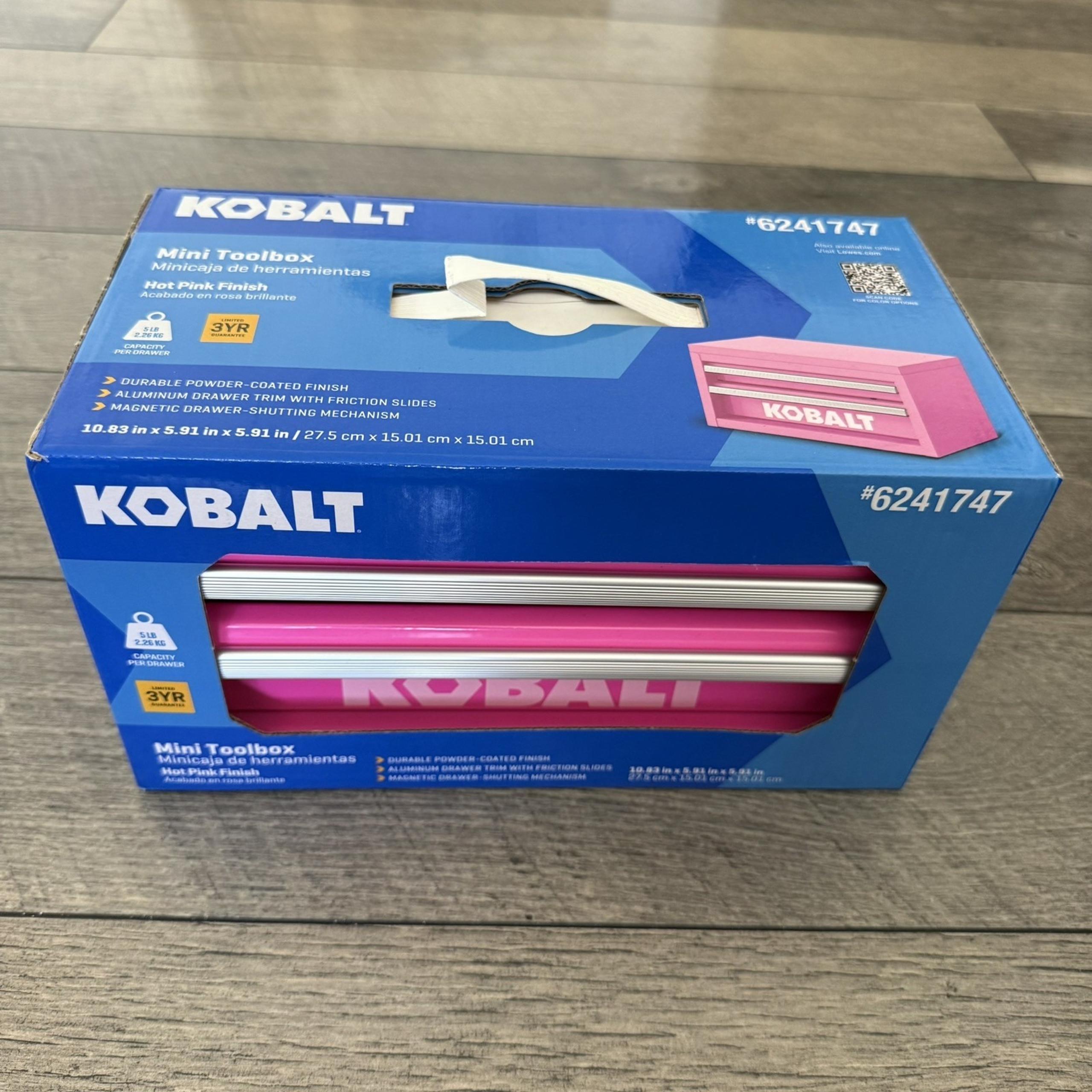 Brand New Mini Toolbox NEW HOT Pink Color 6241747 Crafts Grooming Garage - Kobalt