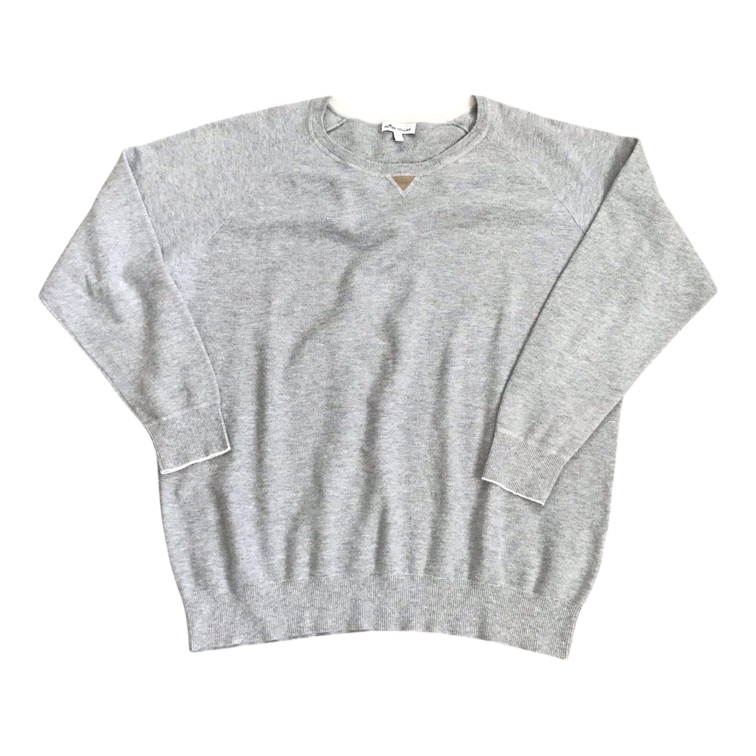 Peter Millar Mens Sweater Cotton Silk Cashmere Pullover Gray Size XXL