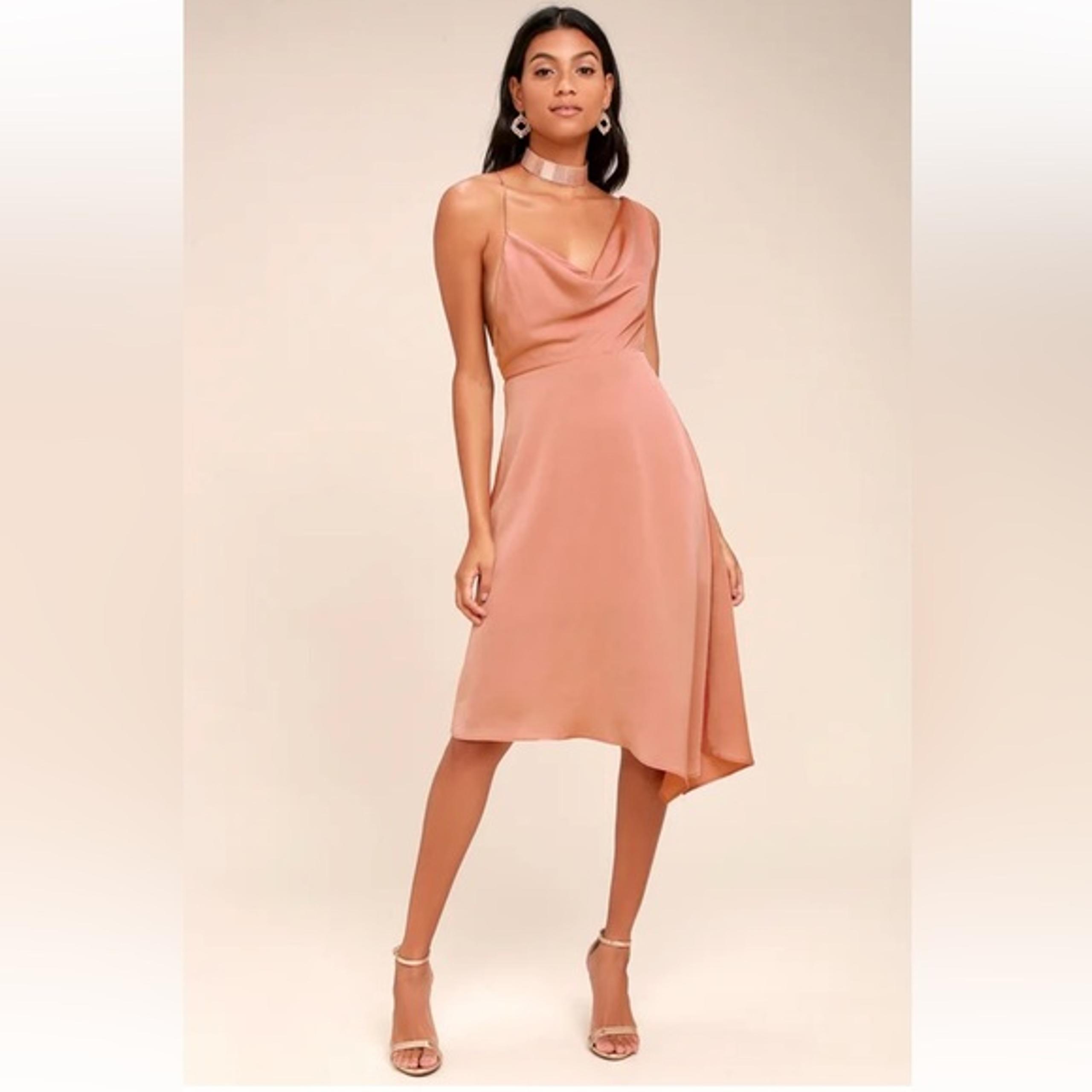 Keepsake Sidelines Midi Dress in Blush Pink Size XS