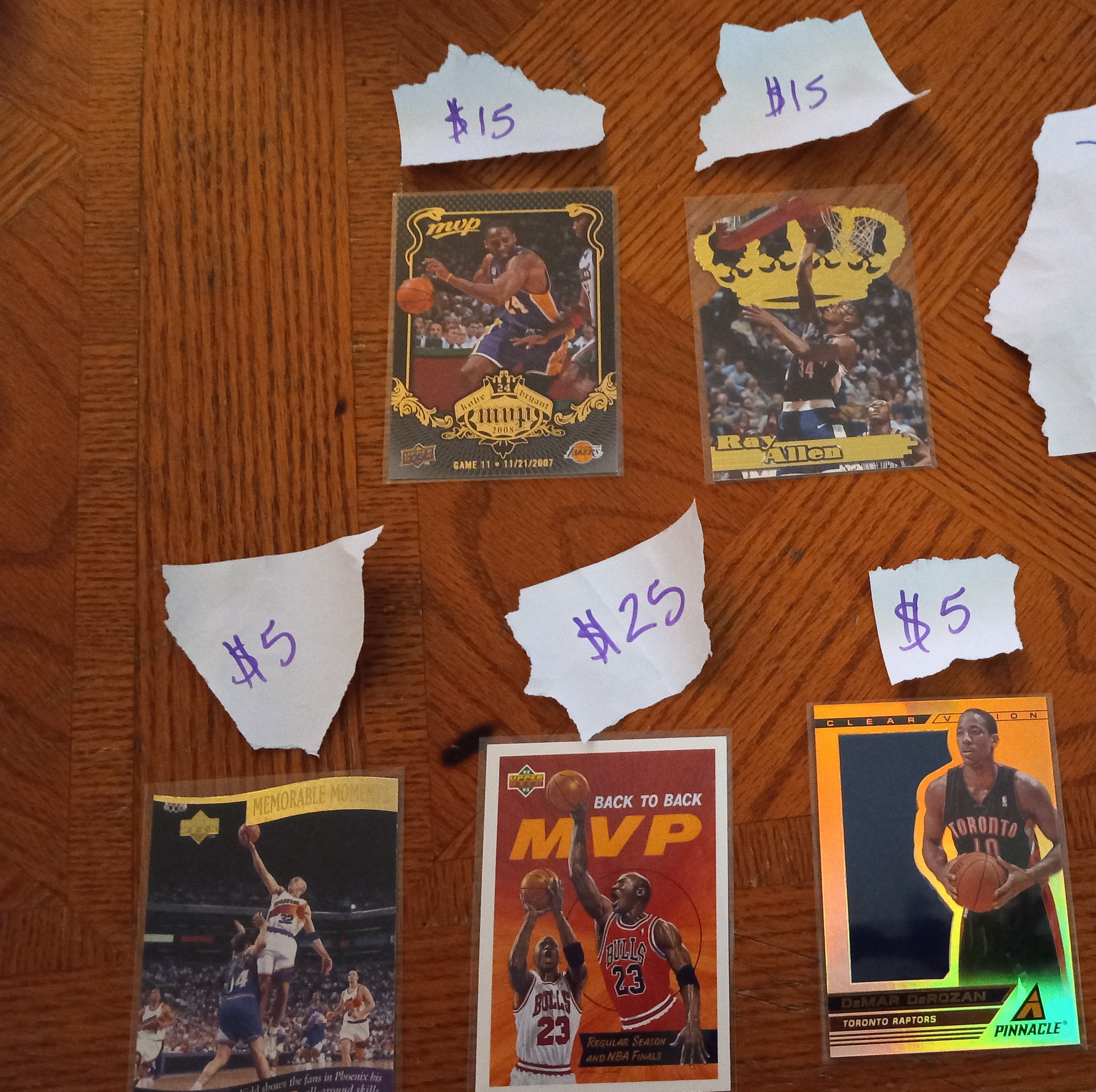 Lot of 6 basketball cards