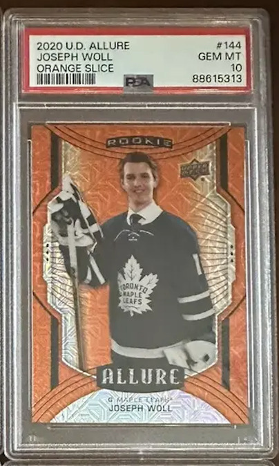 2020 Upper Deck Allure Joseph Woll #144 Orange Slice PSA 10 Toronto Maple Leafs