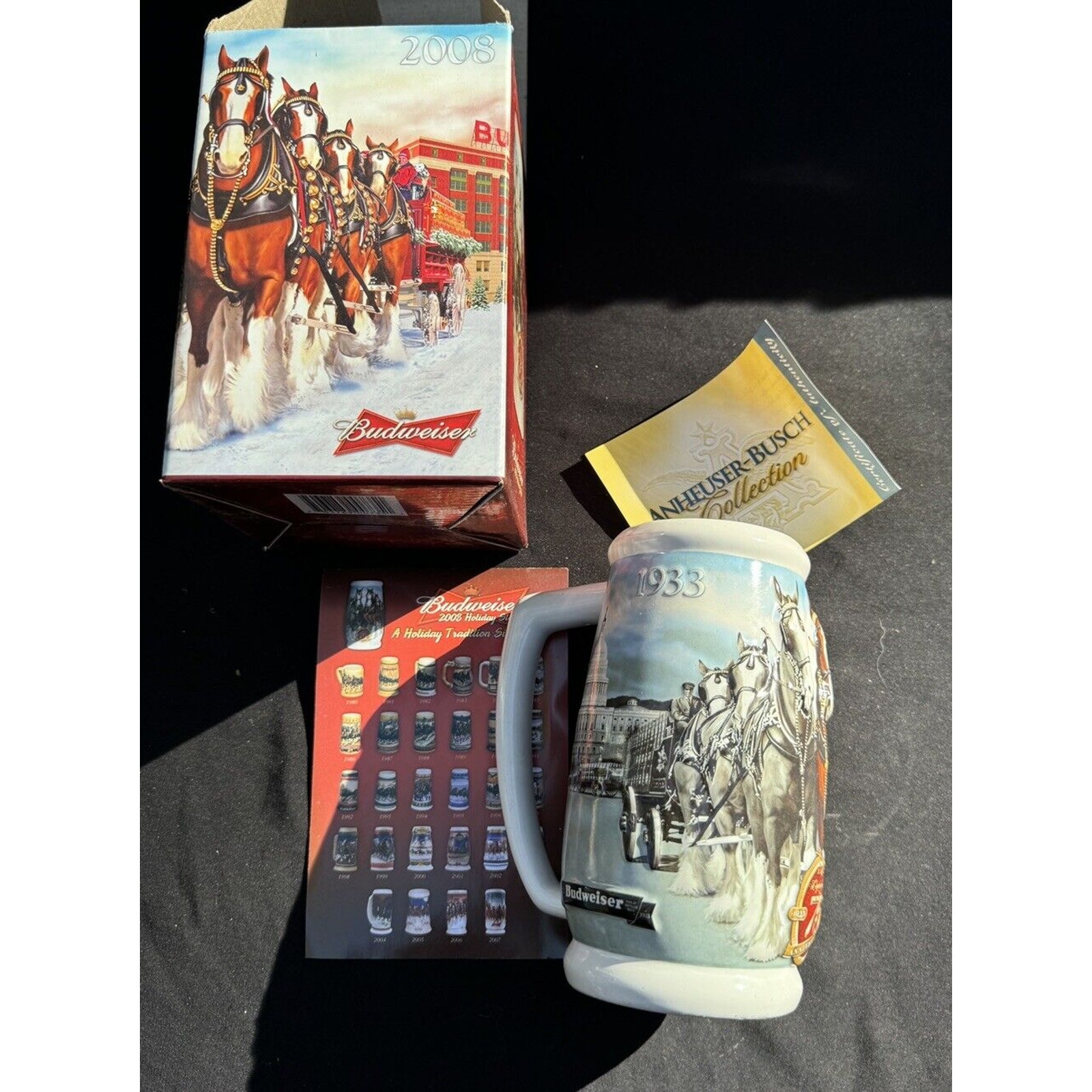2008 Budweiser Holiday Stein Clydesdales 75th Anniversary New in Box!