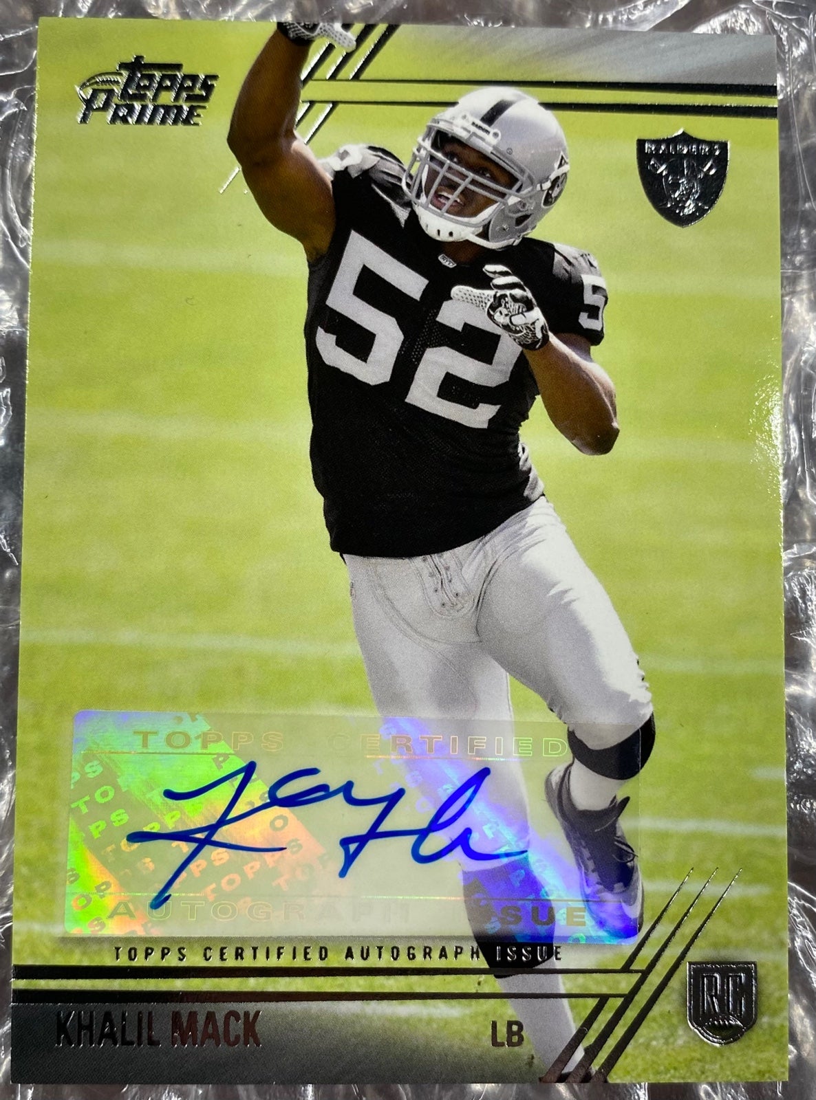 Khalil Mack Rookie Auto 2014 Topps Prime Certified Las Vegas Raiders Los Angeles