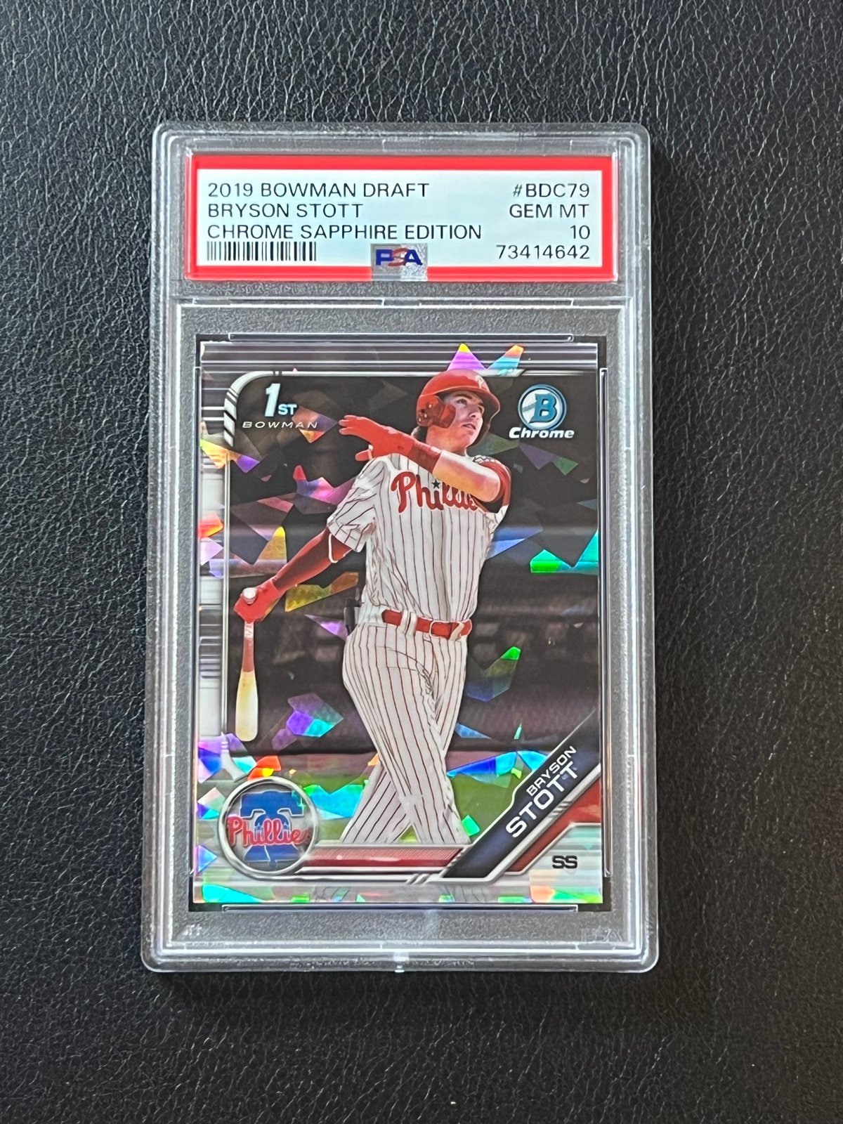 2019 Bowman Chrome Draft Sapphire Edition Bryson Stott #BDC-79 PSA 10 GEM MT