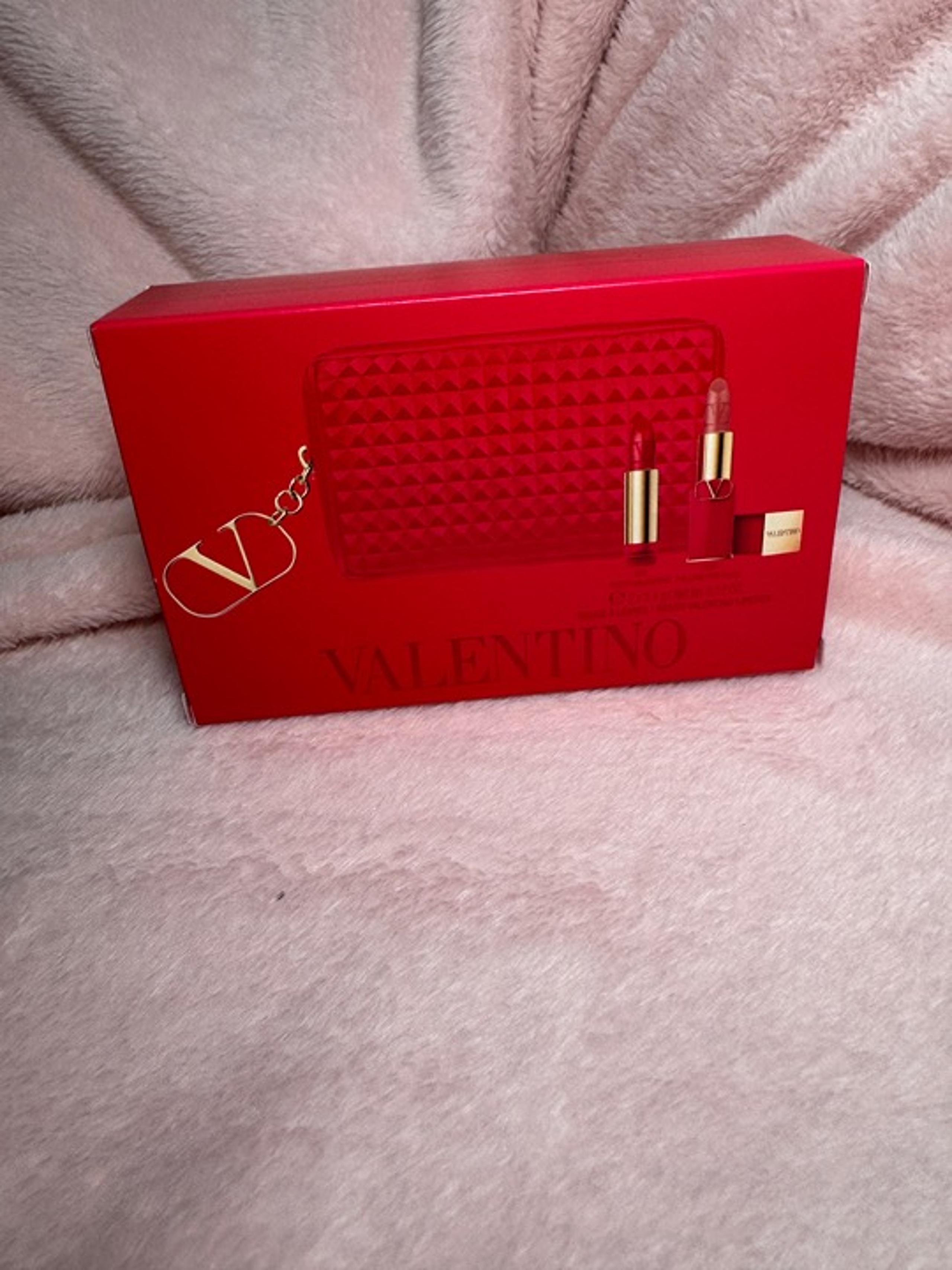Rosso 123R VALENTINO Matte Lipstick + Satin Refill Red & Pouch-New (MSRP $100)