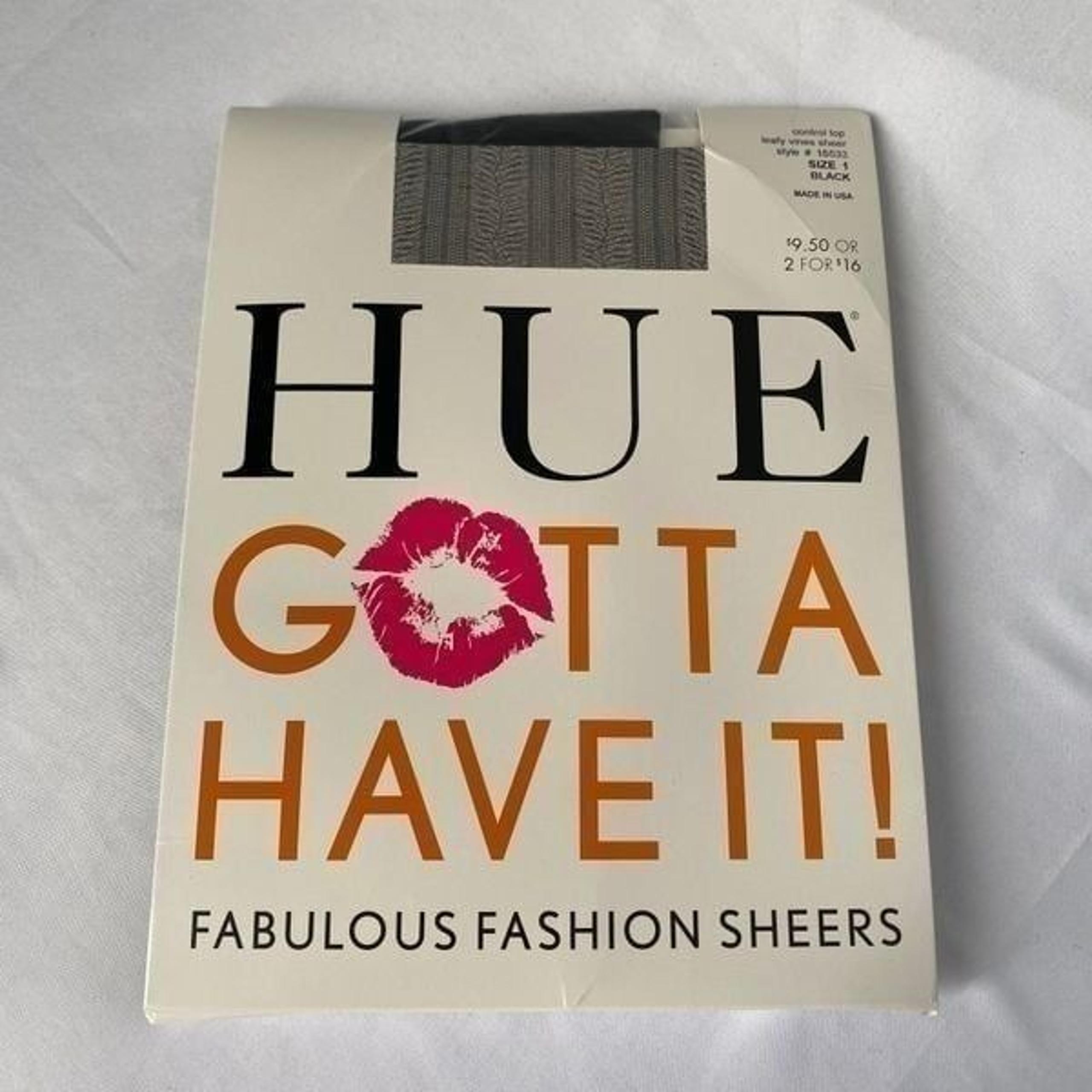 HUE Women's Gotta Have It Leafy Vines Sheer Pantyhose Size 1 Black