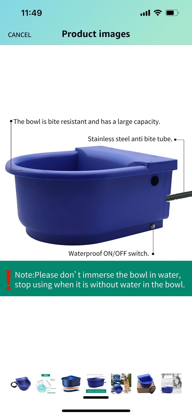 Heated dog bowl