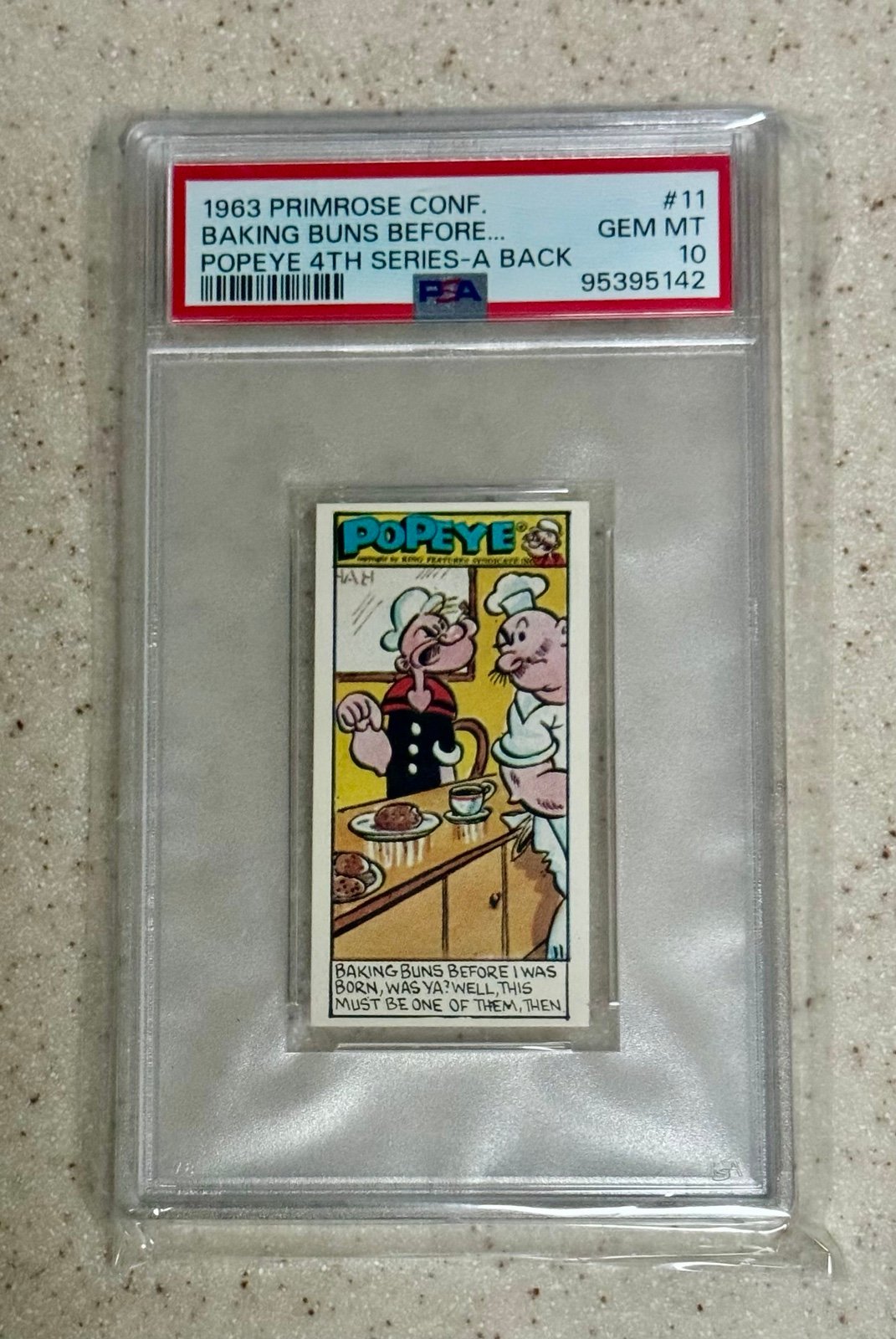 1963 Primrose Confectionery Popeye #11 Baking Buns PSA 10 Gem Mint POP 2 - Super