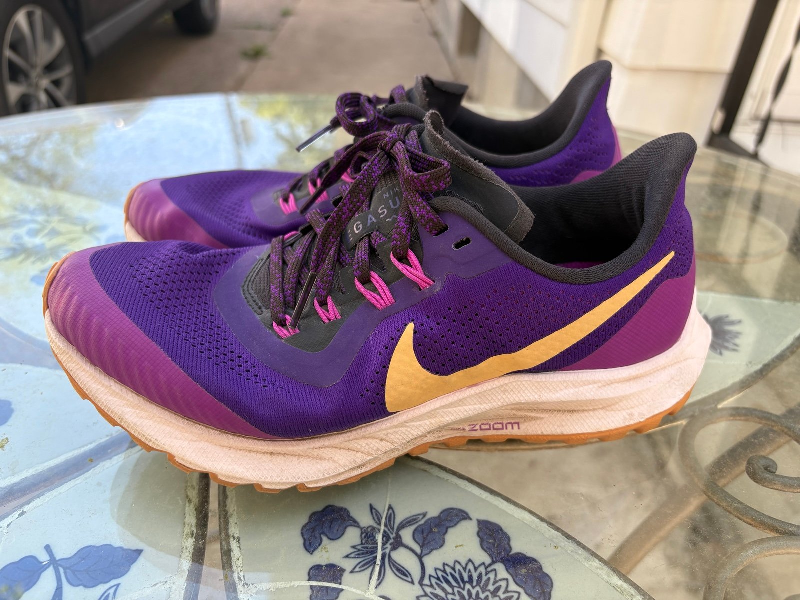 Nike Air Zoom Pegasus 36 Trail Shoes Women 6 Purple Low Hiking Running