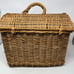 VTG Wicker Natural Pet Carrier Bed w Handle Woven Boho Small Cat Dog Pet Travel