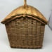 VTG Wicker Natural Pet Carrier Bed w Handle Woven Boho Small Cat Dog Pet Travel