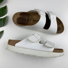 Birkenstock Papillio Arizona Flex White Platform Sandals Vegan Women’s 39 US 8