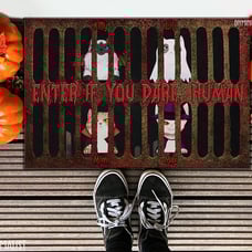 Enter If You Dare Human Personalized Doormat Halloween Cat Doormat Personalized