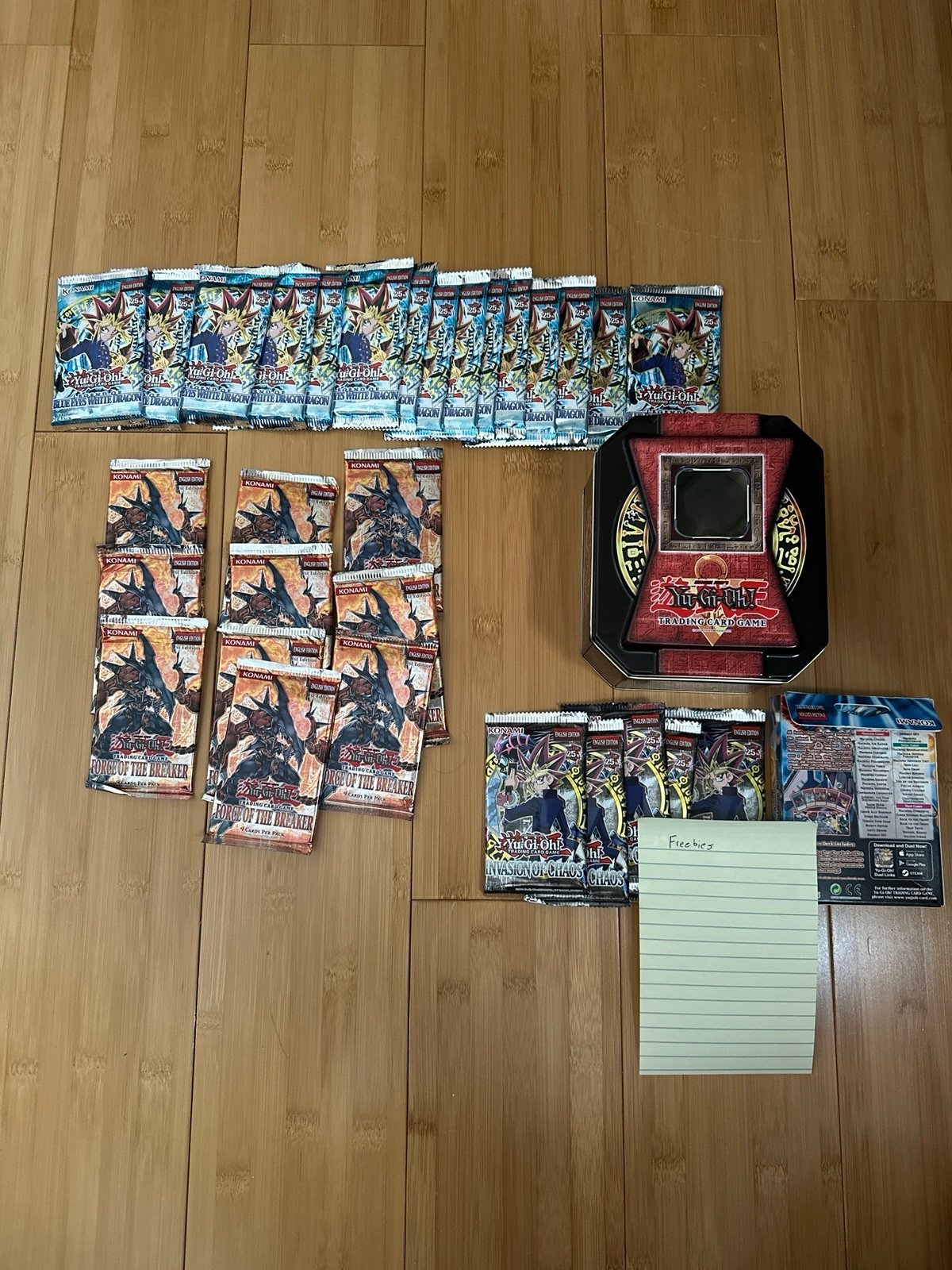Yugioh FOTB 1st edition + Lob 25th anniversary+2004 empty tin+freebies