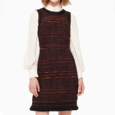 NWT Kate Spade Tweed Fringe Sheath Dress 0