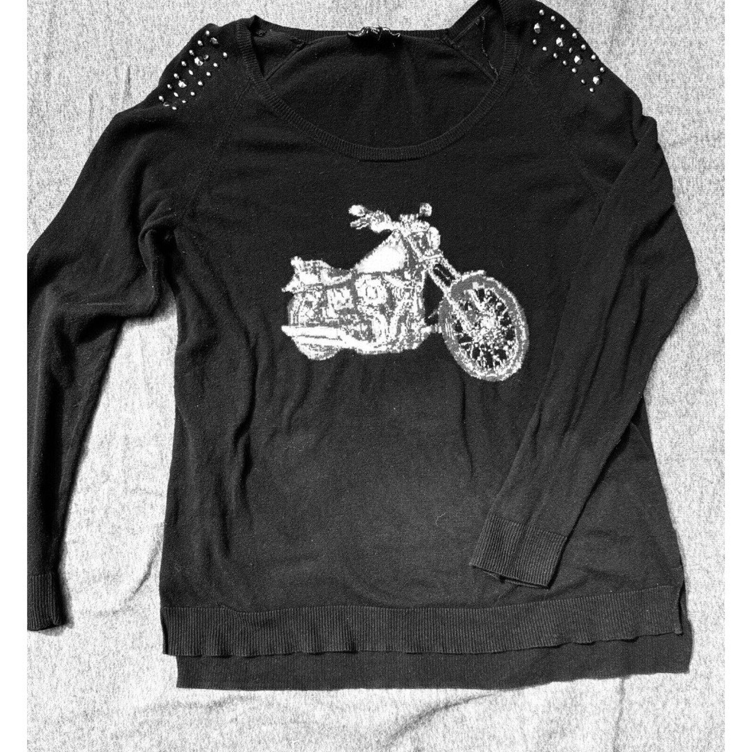 Rock & Republic Women's Motorcycle Embellished black Tunic Sweater Sz XL Studed
