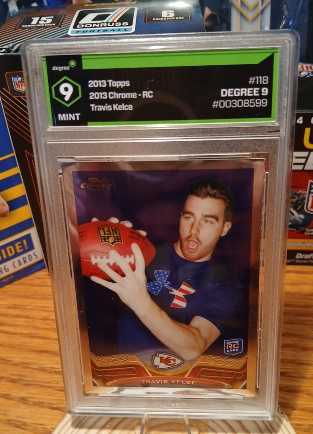 Travis Kelce graded rookie card #118 chrome