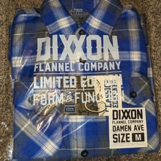 Dixxon Men's Medium Damen Ave Blue & White Flannel New In Bag With Tag