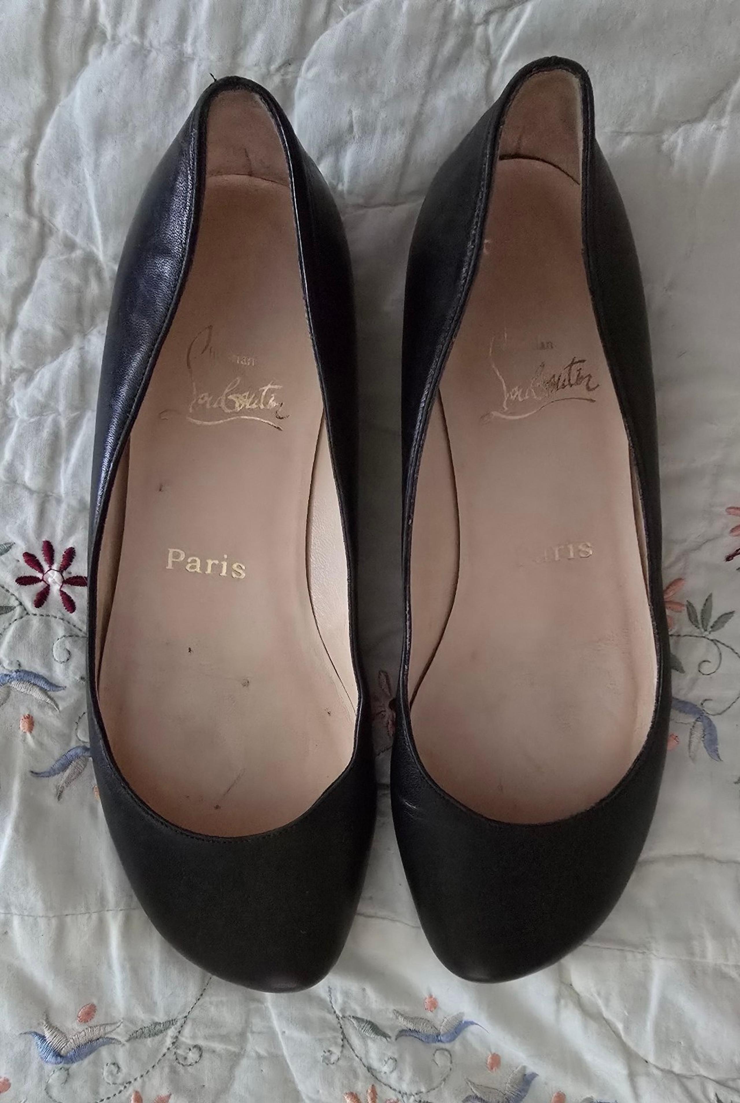 Authentic Black Christian Louboutin Black Flats
