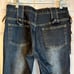 Vintage Lace Up Sides Denim Jeans Y2K 90S Baodong Bodo Boho Button Flap Size L