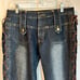 Vintage Lace Up Sides Denim Jeans Y2K 90S Baodong Bodo Boho Button Flap Size L