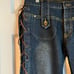 Vintage Lace Up Sides Denim Jeans Y2K 90S Baodong Bodo Boho Button Flap Size L