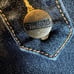 Vintage Lace Up Sides Denim Jeans Y2K 90S Baodong Bodo Boho Button Flap Size L