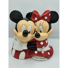InspEARations Minnie & Mickey Hugging Cookie Jar Vintage 10.25 Tall