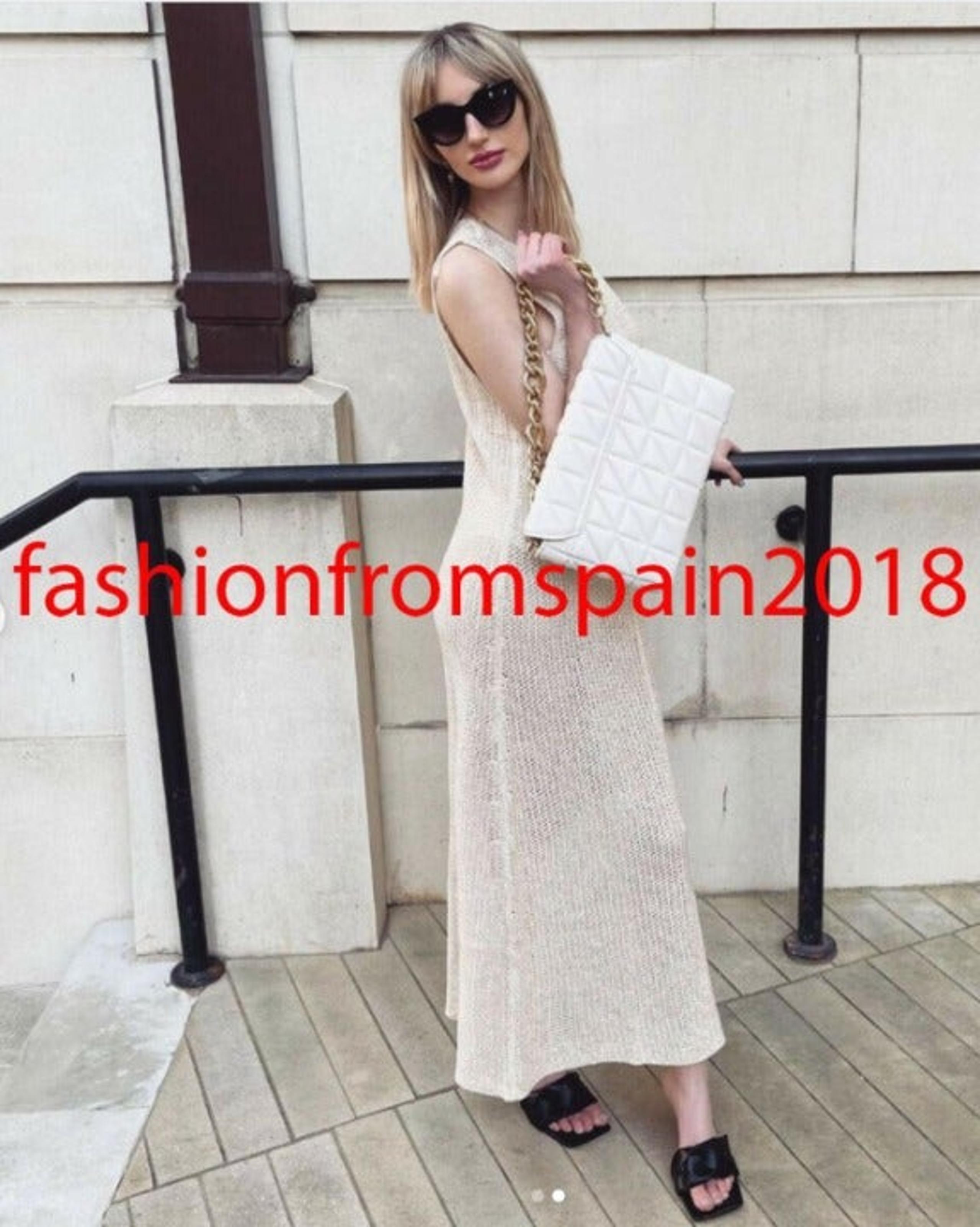Zara Ivory Oversized Knit Button Dress
