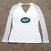 All Sport Couture NFL New York Jets V-Neck Sheer Sleeve Top Women -A