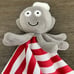Belle Red Stripe Baby Octopus Blanket Lovey