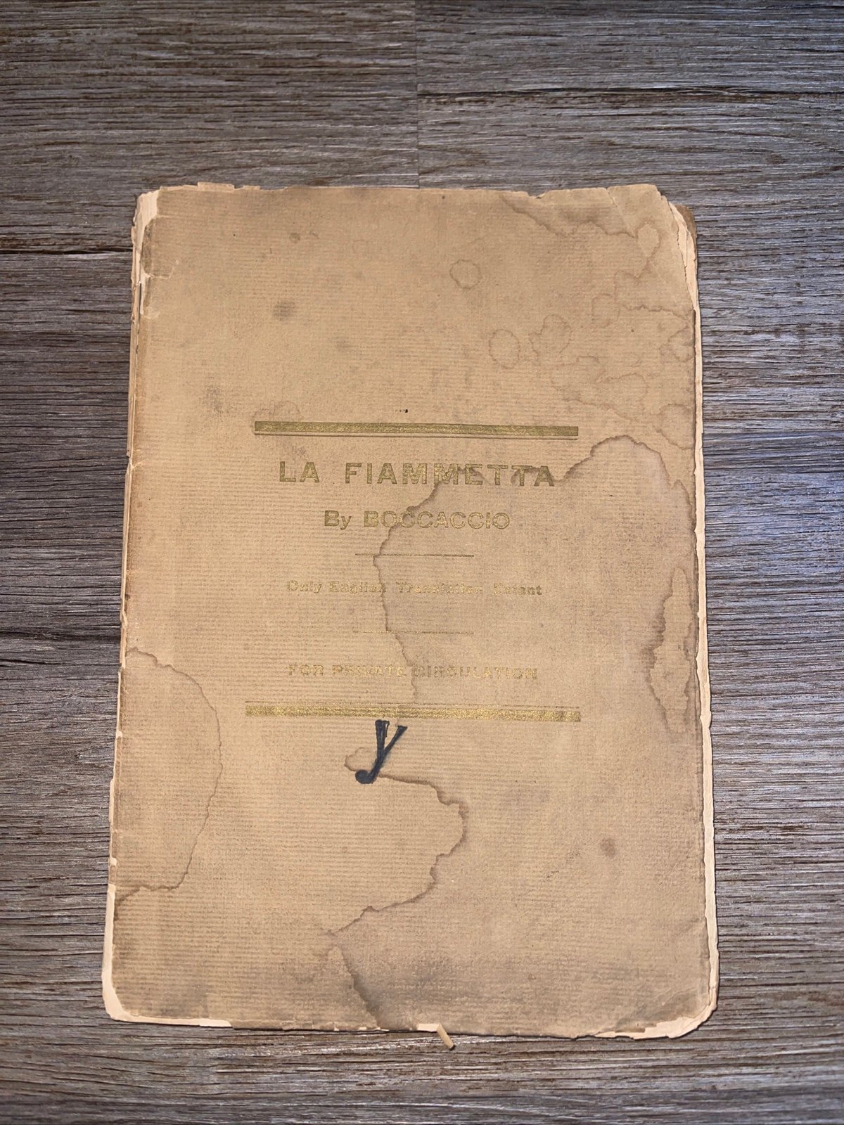 La Fiammetta By Giovanni Boccaccio Only For English Translation Extant