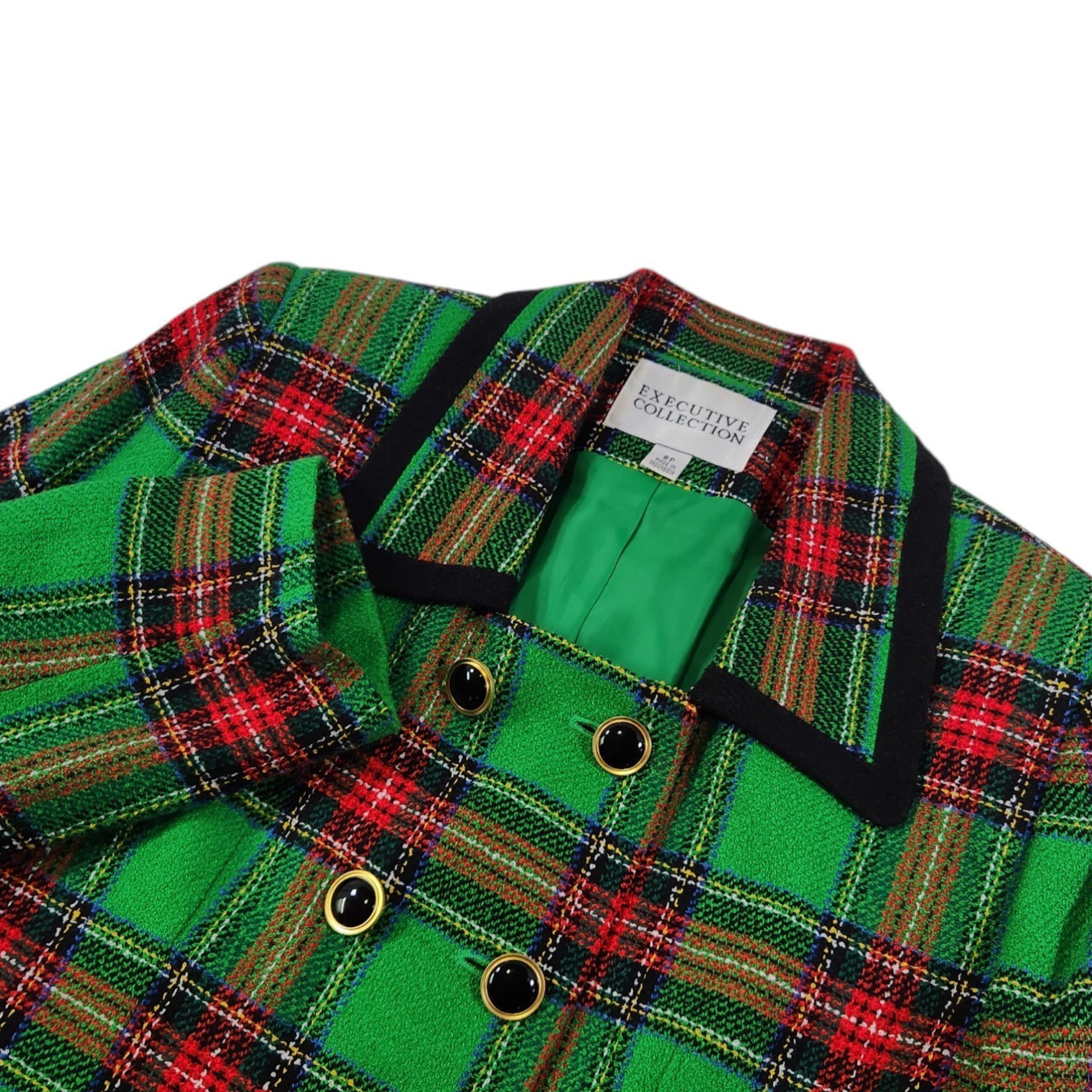 Executive Collection Blazer Womens 8P Green Work Office Jacket Church Christmas
