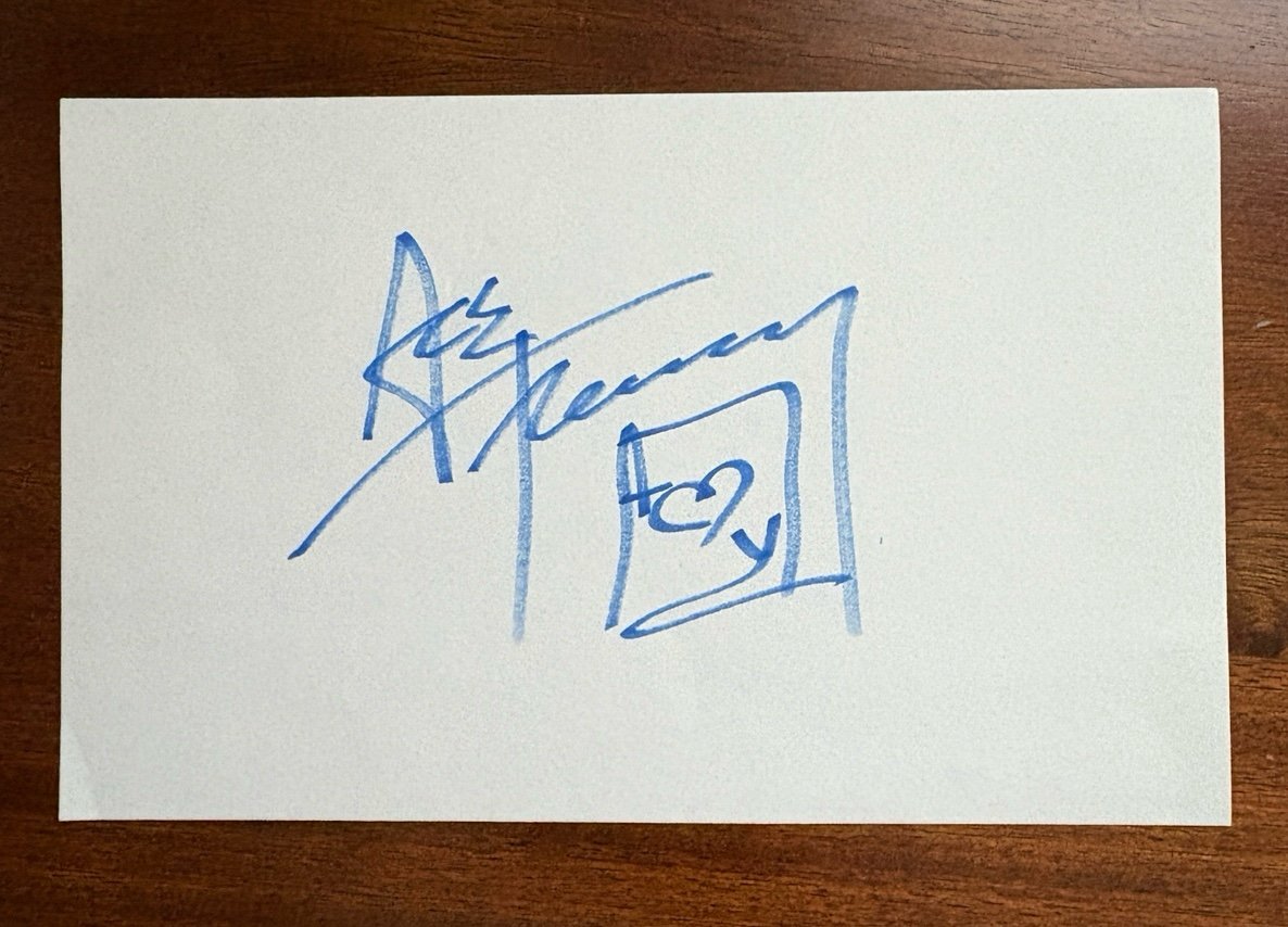 Ace Frehley signed 5x8 card with COA. KISS guitarist