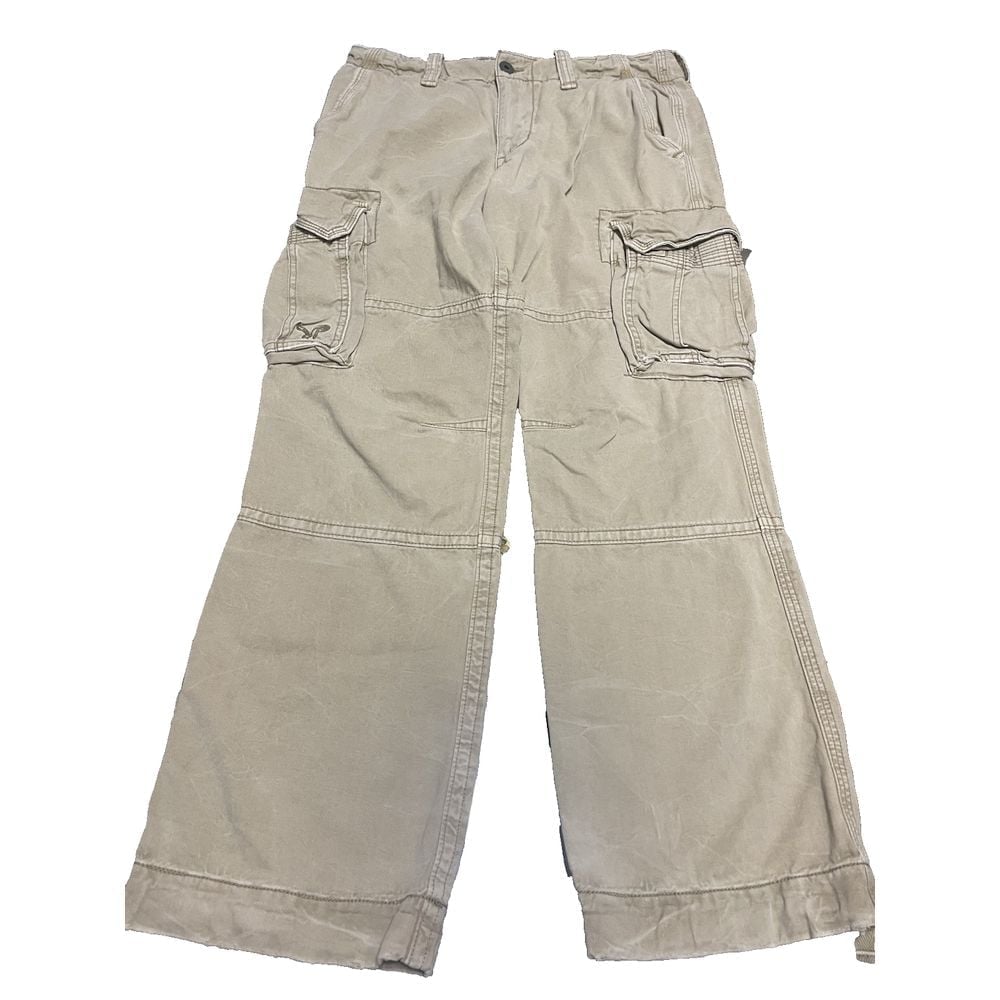 VTG American Eagle Pants Men 34x31.5Brown Military Paratrooper Army Cargo Grunge