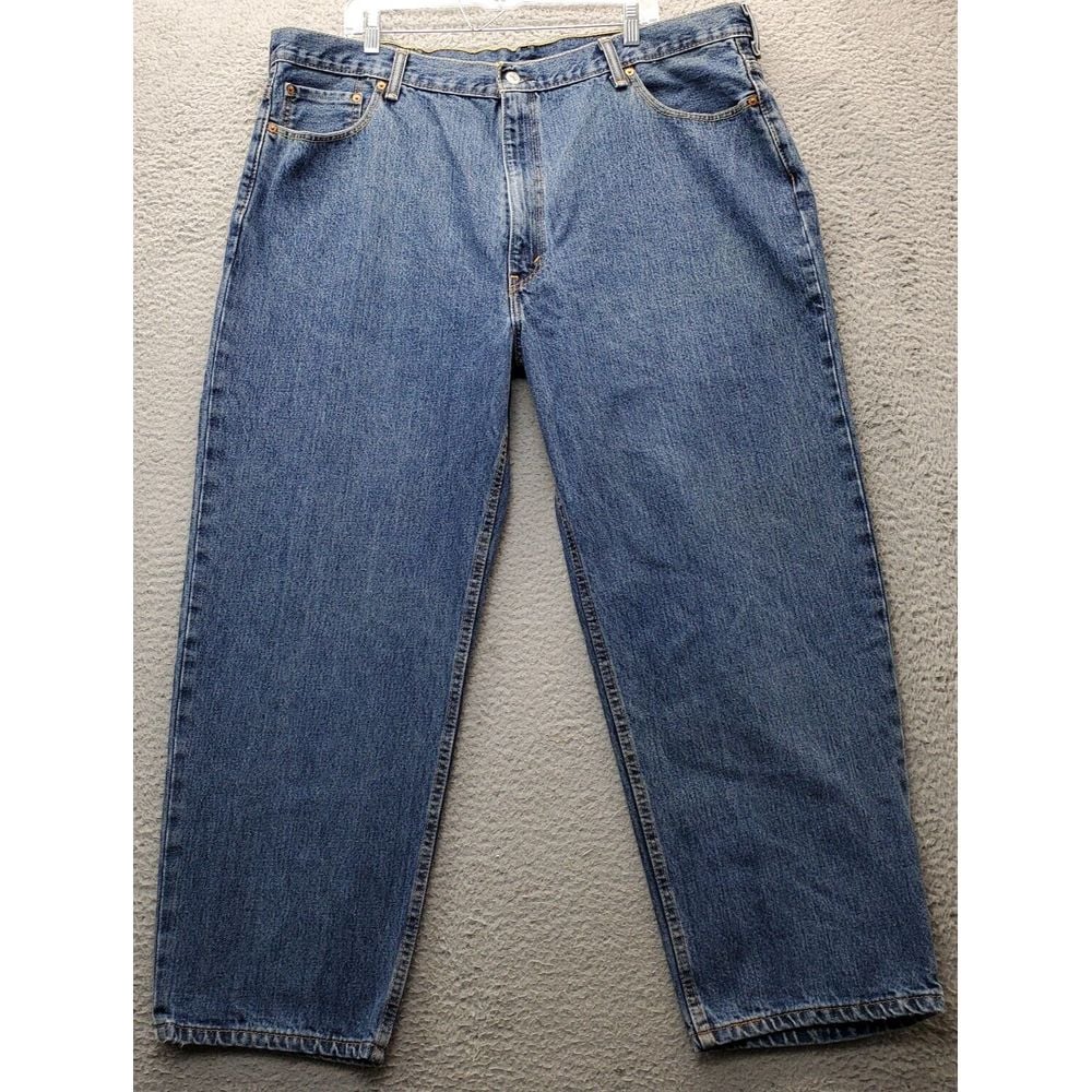 Levi's Crop Jeans Mens Size 46x29 Blue Denim Flat Front Comfort Fit High Waisted