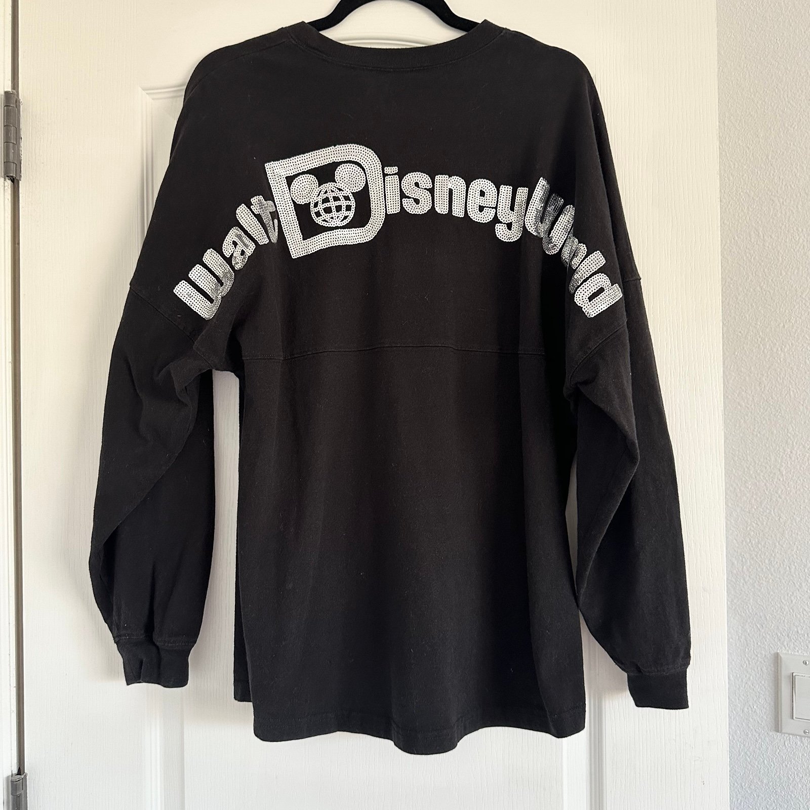 Walt Disney World Parks Black and Silver Sequin Spirit Jersey WDW