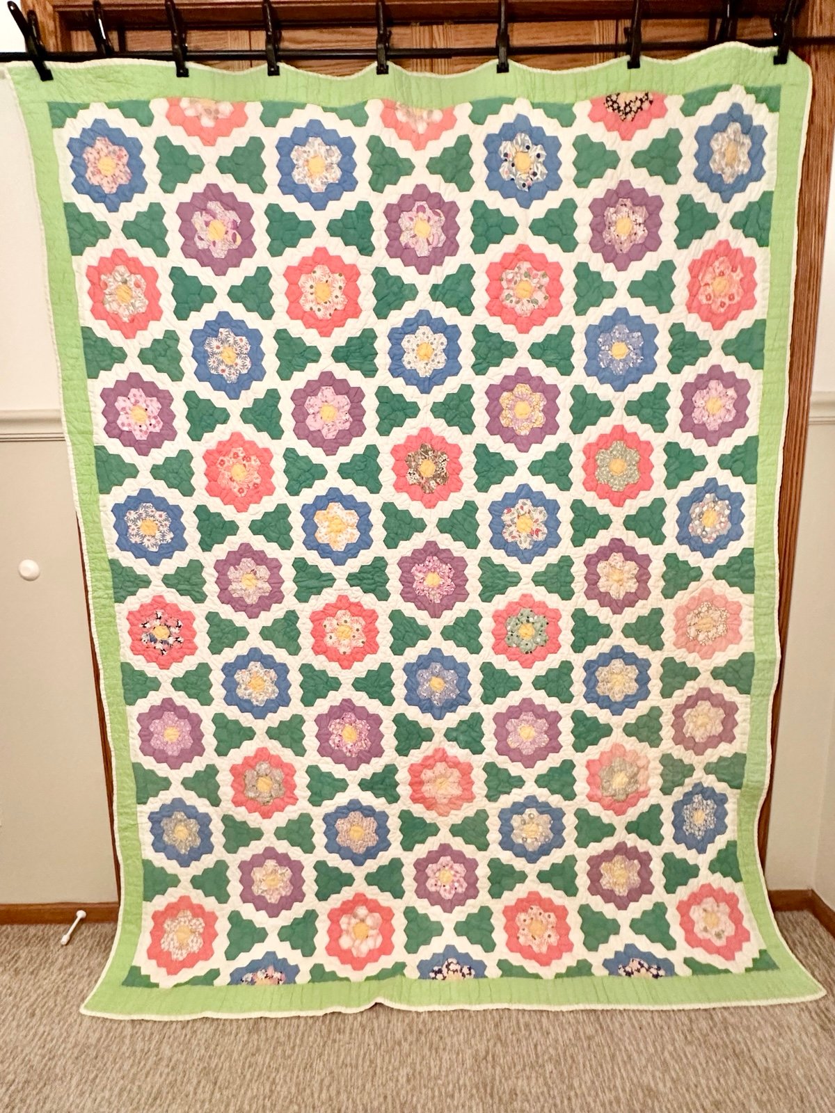 Handmade flower garden quilt