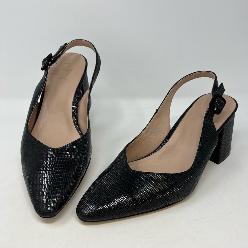 27 Edit Naturalizer Liv Slingback Leather Pump Black Size 8.5