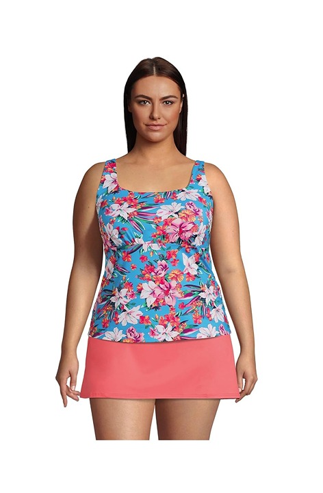 NWT Lands' End Women Square Neck Underwire Tankini Top Size 22W 75 4C721 4C721